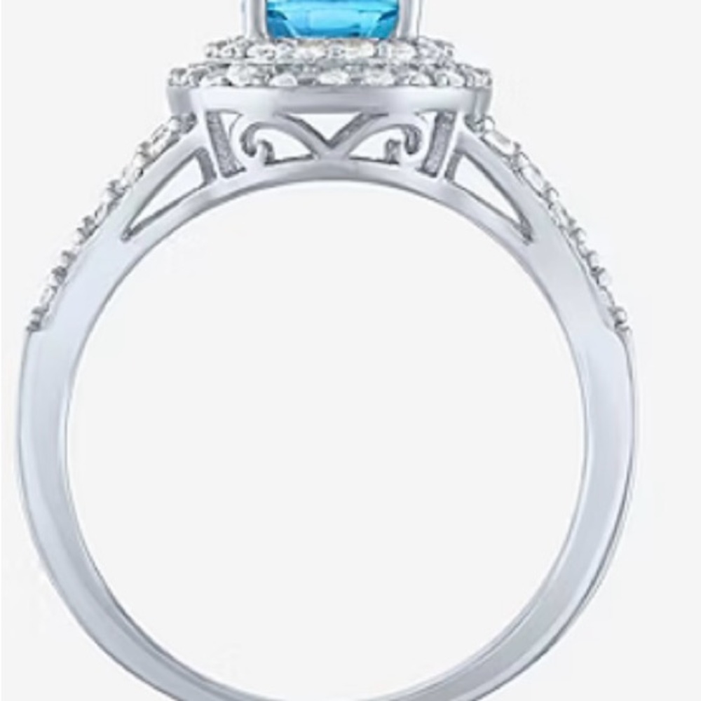 Blue Topaz Cocktail Ring 7 - Picture 6 of 13